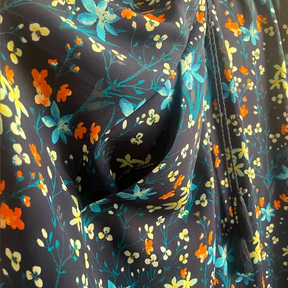 Gap Navy Floral Print Maternity Summer Sleeveless Midi Dress, Small - Picture 3 of 7